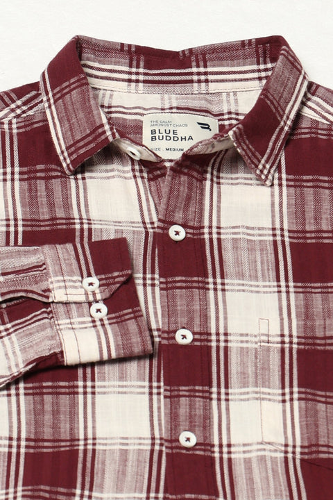 MAROON BUFFALO CHECKERED SHIRT-Shirt - 250731986