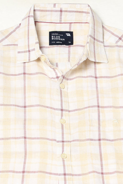 MAROON WINDOWPANE CHECKERED HALF SLEEVE SHIRT-Shirts - 250531268