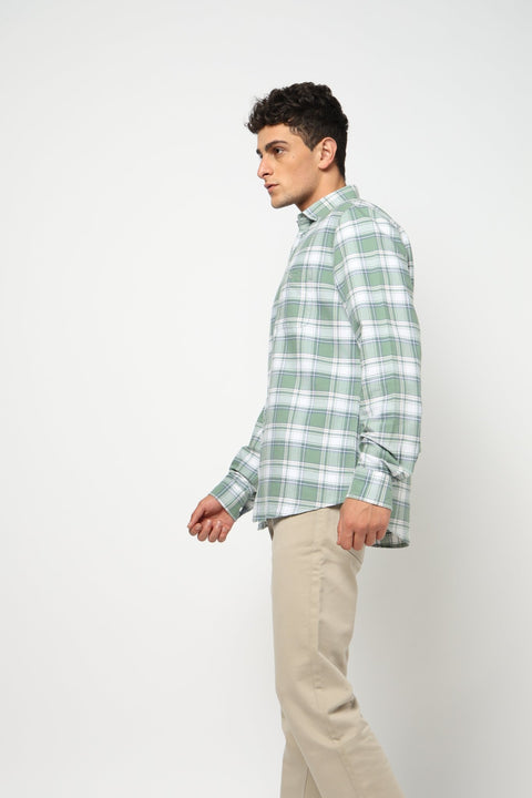 MERIK Light Mint Checkered Shirt - Shirt - 250330873