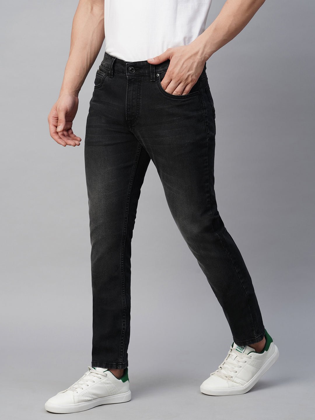 Mid Black Slim Fit Jeans