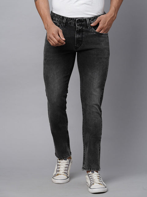 Mid Black Whisker Stretchable Jeans - Jeans - 230410314