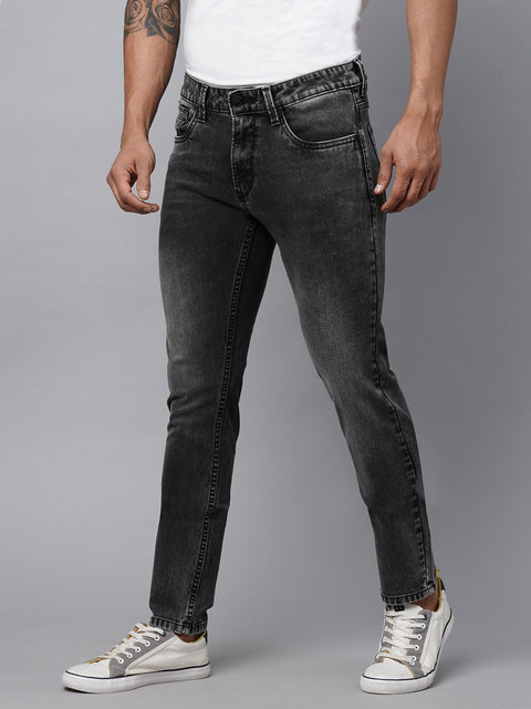 Mid Black Whisker Stretchable Jeans - Jeans - 230410314
