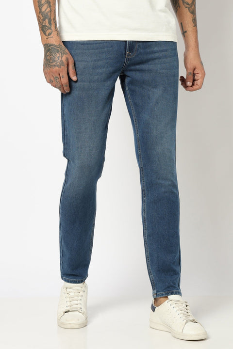 MID BLUE ANKLE FIT MENS JEANS - Jeans - 250710419