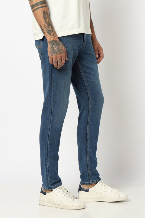 MID BLUE ANKLE FIT MENS JEANS - Jeans - 250710419