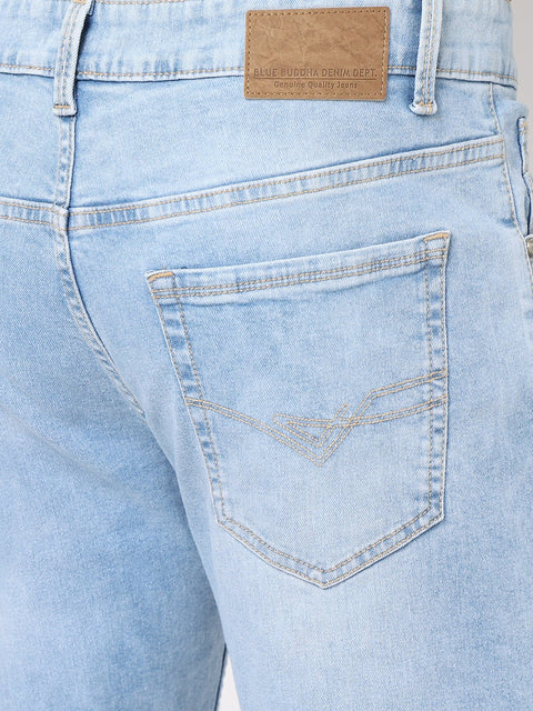 Mid Blue Distressed Jeans - Jeans - 230510406