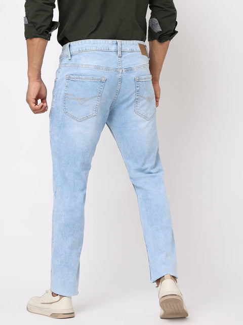 Mid Blue Distressed Jeans - Jeans - 230510406