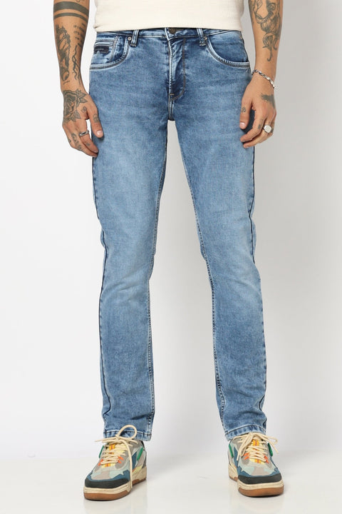 MID BLUE PLAIN SLIM FIT JEANS - Jeans - 250810484