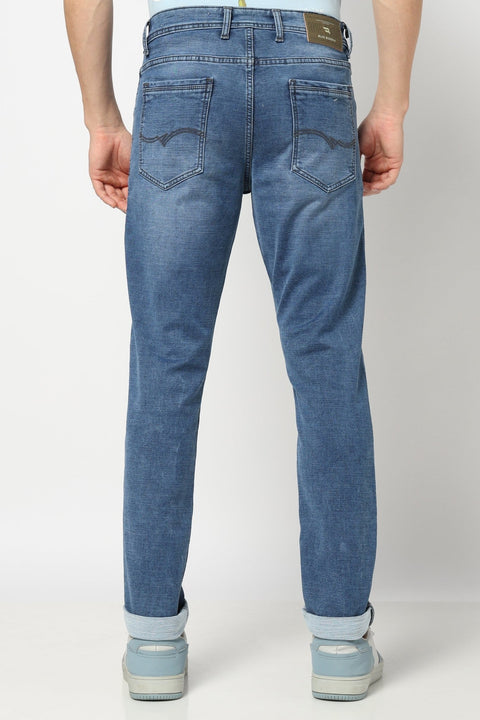 Mid Blue Slim Fit Denim - Jeans -