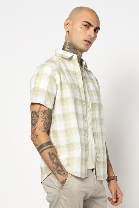 MINT BUFFALO CHECKERED HALF SLEEVE SHIRT-Shirts - 250531258