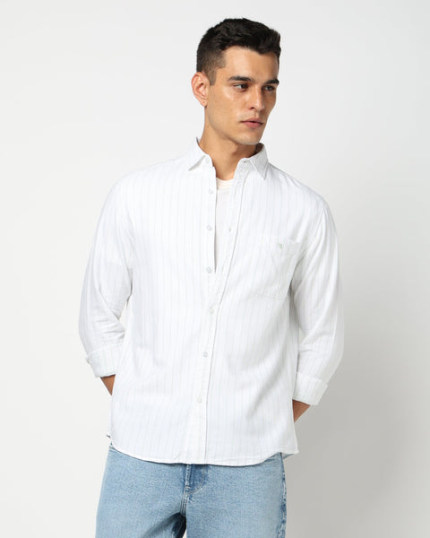 Mint Cotton Stripped Shirt - Shirts - 250431138