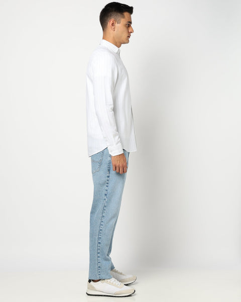 Mint Cotton Stripped Shirt - Shirts - 250431138