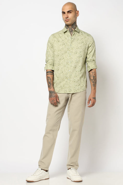 MINT LEAF PRINTED TAILORED FIT SHIRT-Shirt - 250731802