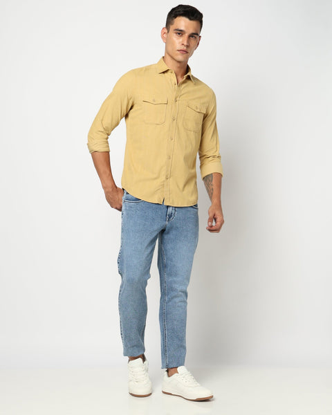 Mustard Double Pocket Utility Shirt - Shirts - 241129562