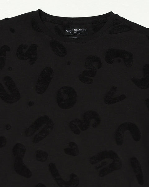 NEVIX Black Textured T-Shirt - T-Shirt - 2411300994