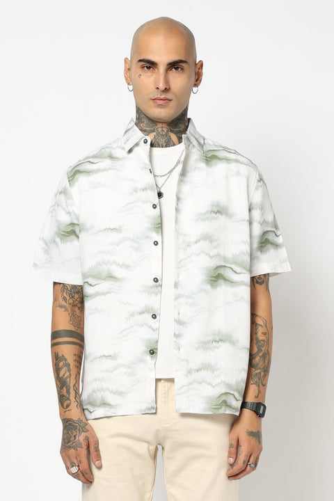 OFF WHITE PRINTED HALF SLEEVE SHIRT-Shirts - 250531223