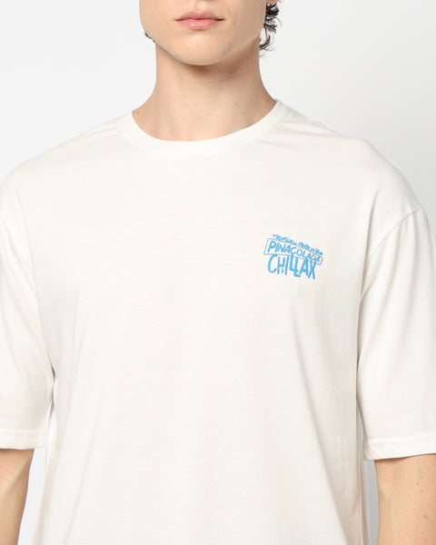 Off White Printed Oversized T SHIRT - T-Shirt - 240500351