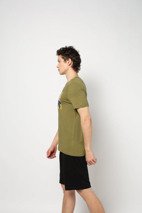 OLIVE GRAPHIC TEE ROUND NECK MENS T SHIRT - T-Shirt - 231131047