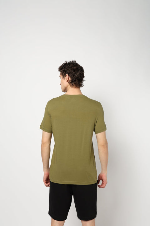 OLIVE GRAPHIC TEE ROUND NECK MENS T SHIRT - T-Shirt - 231131047