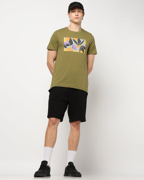 OLIVE GRAPHIC TEE ROUND NECK MENS T SHIRT - T-Shirt - 231131047