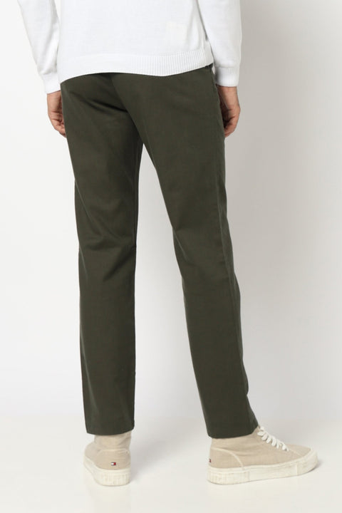 OLIVE MENS SLIM TRAVELLER FIT TROUSER - Trousers - 250740694
