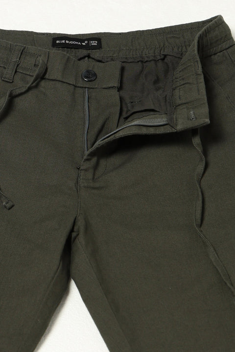 OLIVE MENS SLIM TRAVELLER FIT TROUSER - Trousers - 250740694