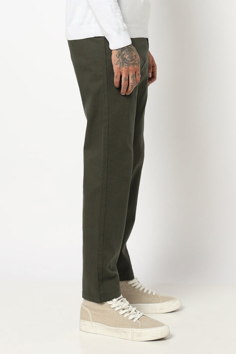 OLIVE MENS SLIM TRAVELLER FIT TROUSER - Trousers - 250740694