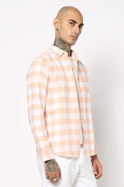 ORANGE BUFFALO CHECKERED COTTON SHIRT-Shirt - 250832001