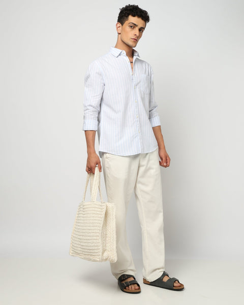 OREN Light Blue Striped Shirt - Shirt - 250330893