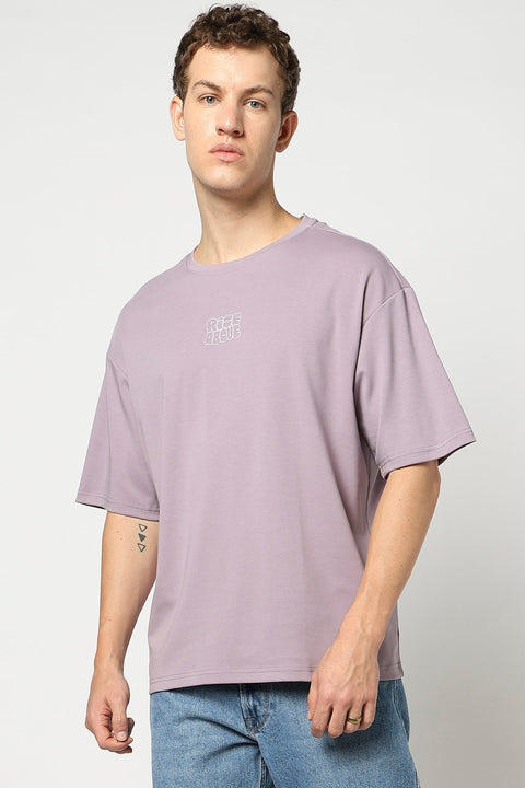 Pastel Lilac Graphic Oversized T Shirt - T Shirts - 2409300682