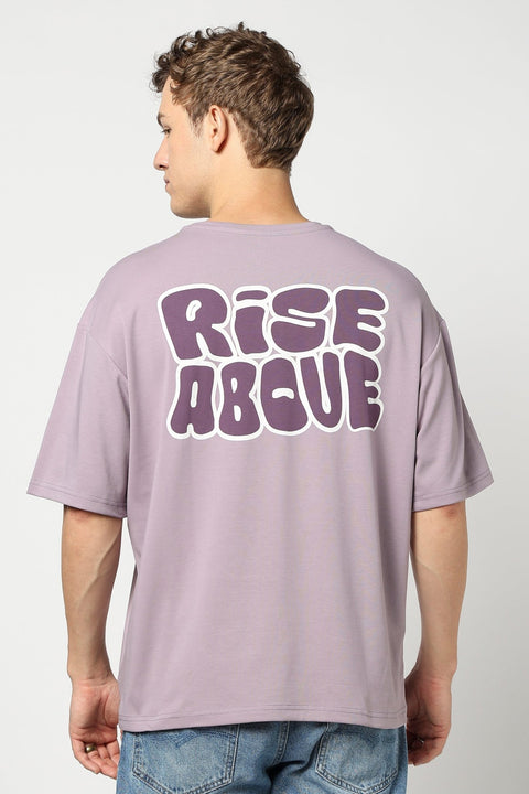 Pastel Lilac Graphic Oversized T Shirt - T Shirts - 2409300682