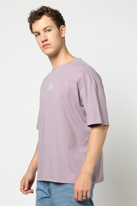 Pastel Lilac Graphic Oversized T Shirt - T Shirts - 2409300682