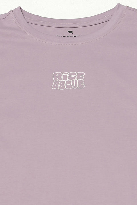 Pastel Lilac Graphic Oversized T Shirt - T Shirts - 2409300682