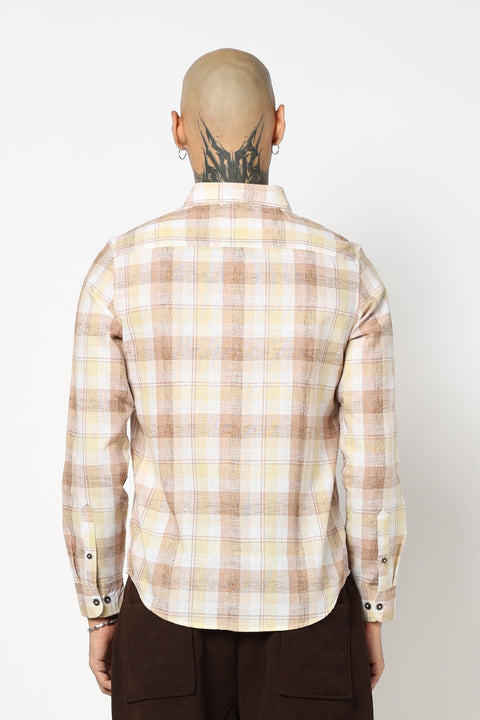PEACH MADRAS CHECKERED SHIRT-Shirt - 250531178