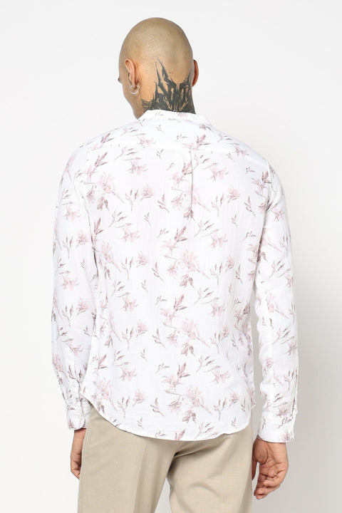 PINK BOTANICAL FLORAL PRINTED SHIRT-Shirt - 250731847