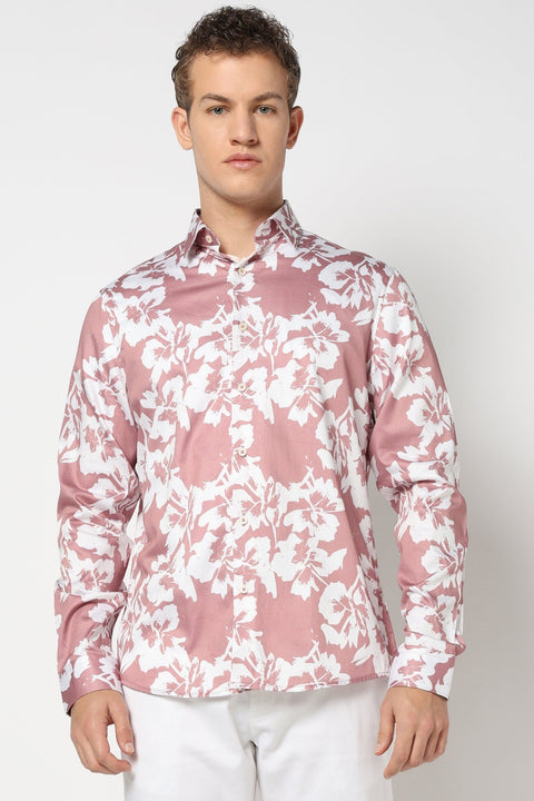 Pink Floral Printed Shirt - Shirts - 241230177