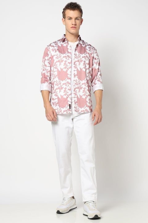 Pink Floral Printed Shirt - Shirts - 241230177