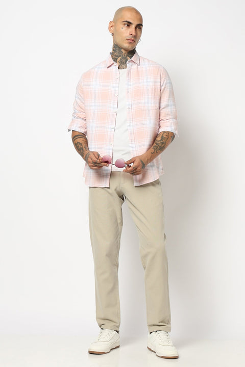PINK WINDOWPANE CHECKERED SHIRT-Shirt - 250731921