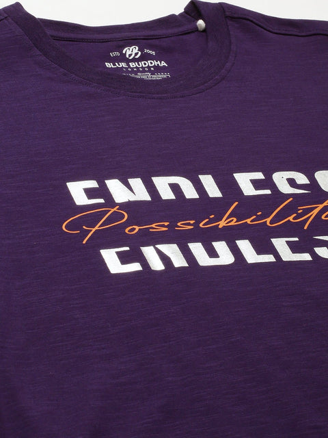 Purple Printed Cotton T-shirt - T-Shirt - 230430453