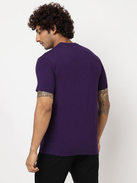 Purple Printed Cotton T-shirt - T-Shirt - 230430453