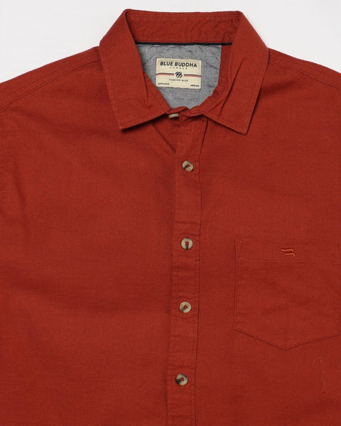 RED PLAIN TAILORED MENS SHIRT-Shirt - 240327245