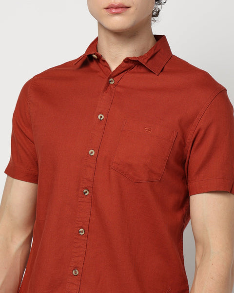 RED PLAIN TAILORED MENS SHIRT-Shirt - 240327245