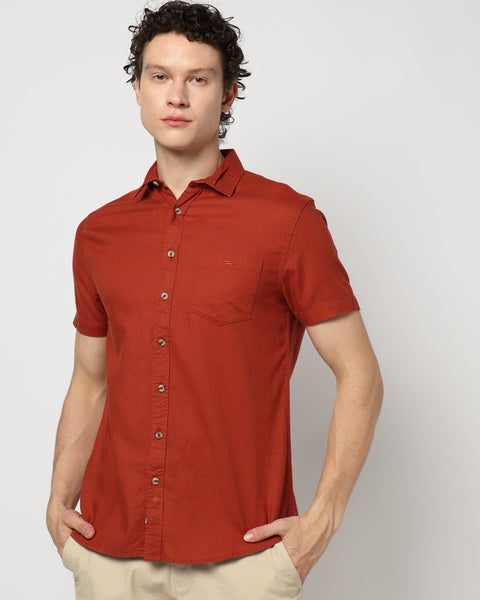 RED PLAIN TAILORED MENS SHIRT-Shirt - 240327245