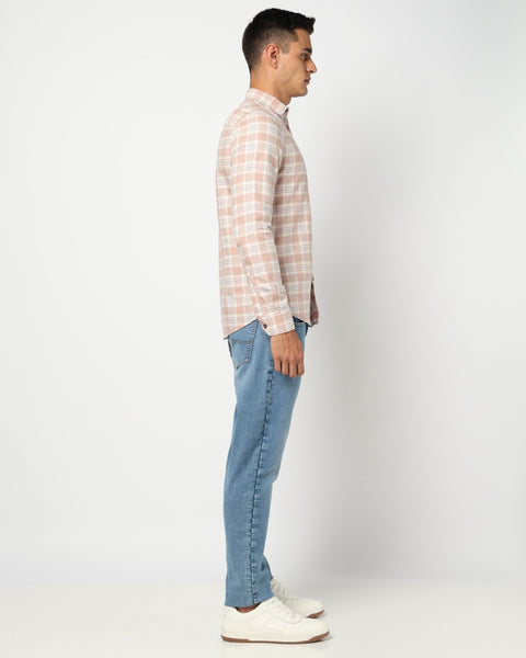 Rust Checkered Tailored Fit Shirt - Shirts - 241129808