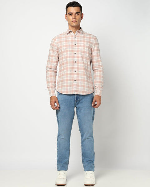 Rust Checkered Tailored Fit Shirt - Shirts - 241129808