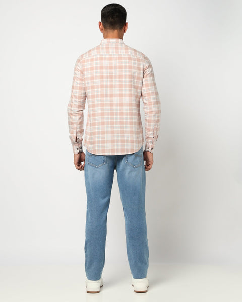 Rust Checkered Tailored Fit Shirt - Shirts - 241129808