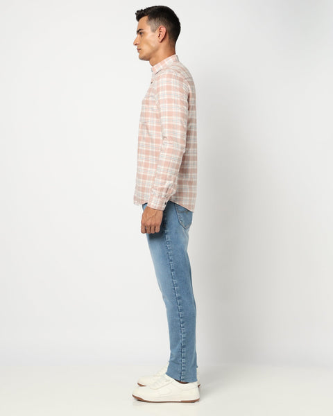 Rust Checkered Tailored Fit Shirt - Shirts - 241129808