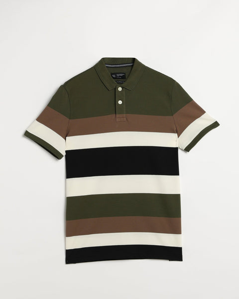 STRAVO Multi Striped Polo - T-Shirt - 2411300868