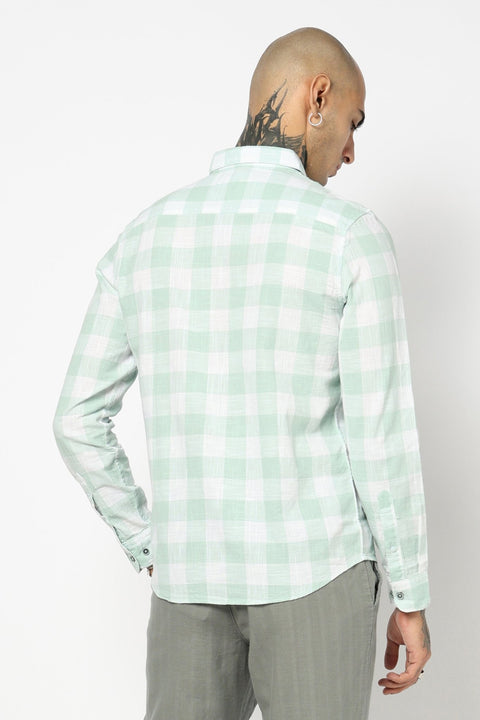 TURQUOISE BUFFALO CHECKERED SHIRT-Shirt - 250731742