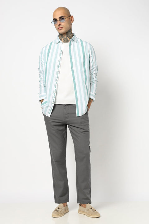 TURQUOISE VERTICAL STRIPED SHIRT-Shirt - 250631552