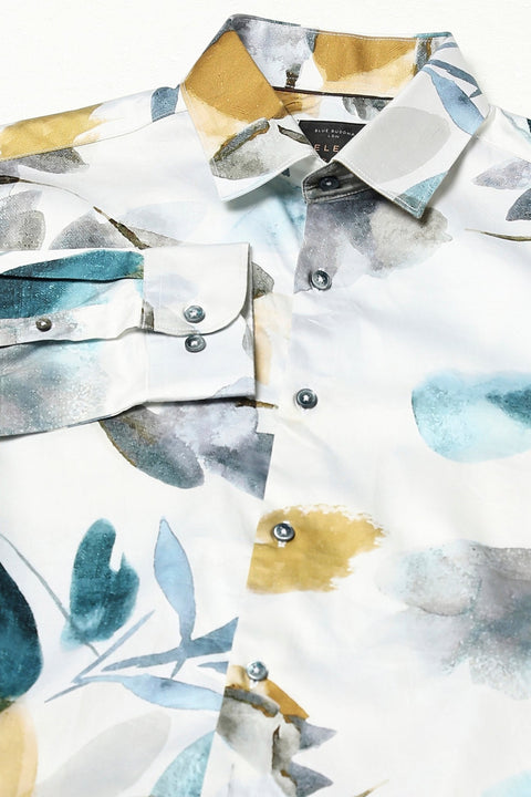 White Abstract Printed Shirt - Shirt - 241230162